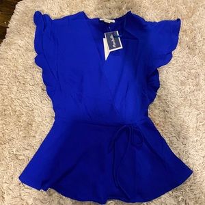 Small royal blue shirt from Monteau